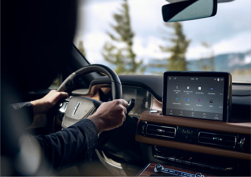 The Lincoln+Alexa app screen is displayed in the center screen of a 2023 Lincoln Aviator® Grand Touring SUV | Joe Cooper Lincoln of Edmond in Oklahoma City OK
