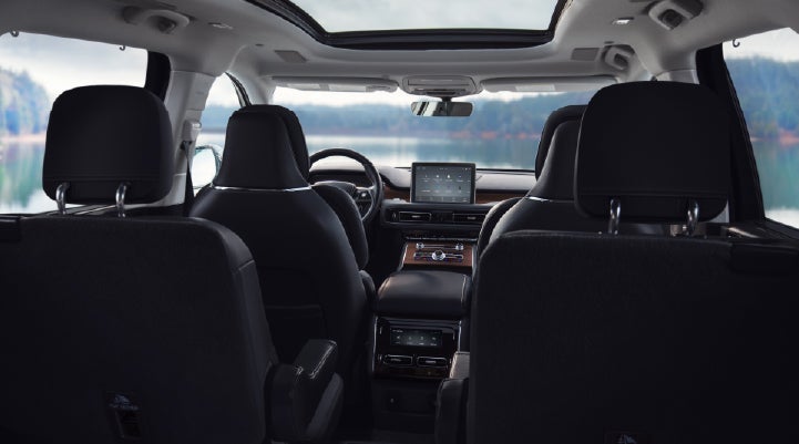 The interior of a 2024 Lincoln Aviator® SUV from behind the second row | Joe Cooper Lincoln of Edmond in Oklahoma City OK