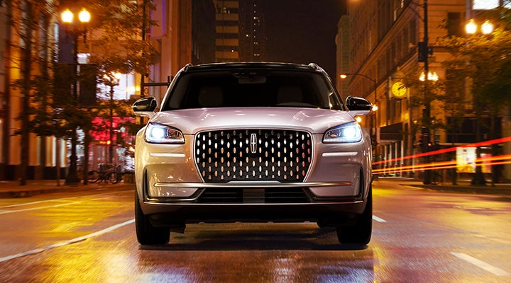 The striking grille of a 2024 Lincoln Corsair® SUV is shown. | Joe Cooper Lincoln of Edmond in Oklahoma City OK